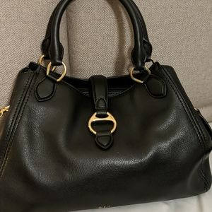 Black grain leather RL satchel like new never used. Without tags